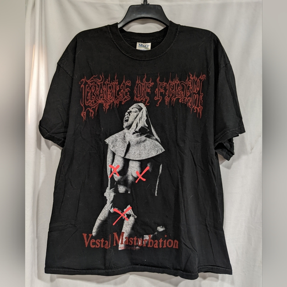 Vintage Cradle of Filth Tee Vestal Masturbation Band Shirt Rare Gothic XL